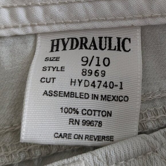 Hydraulic Skirt 9/10 Cream Waist Tie Drawstring Cotton Side-Vents Pockets Y2K - Picture 9 of 16